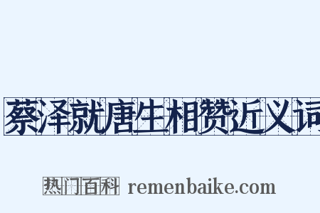 蔡泽就唐生相赞近义词是什么意思的图片